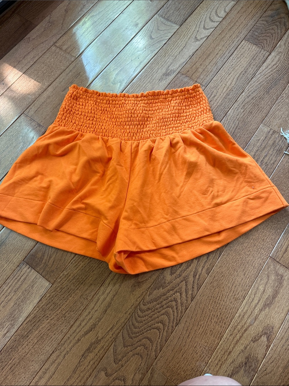 Smocked High-Waist Orange Women’s Shorts
